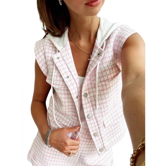 NEW CENTRAL PARK WEST ash bomber vest in pink - Picture 3 of 3